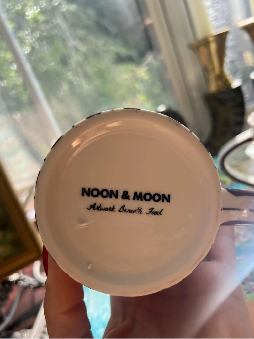 Noon &‎ Moon Cherry Lacquer Striped Espresso Cups Set of 2 Demitasse NWOB